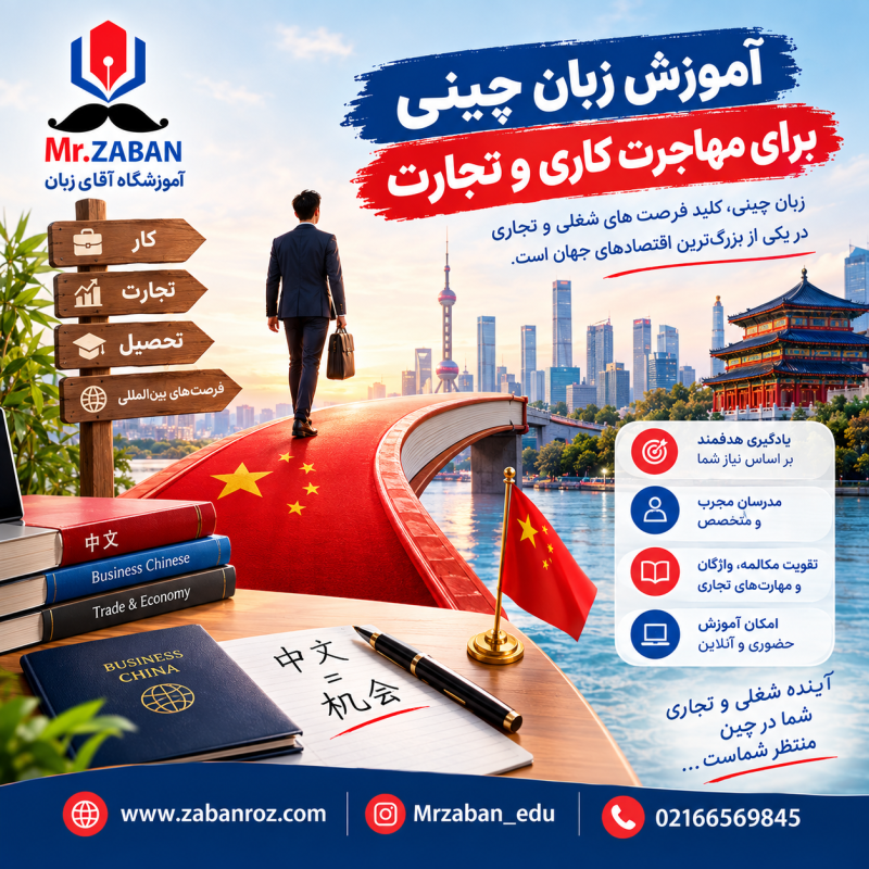 آموزش زبان چینی برای مهاجرت کاری