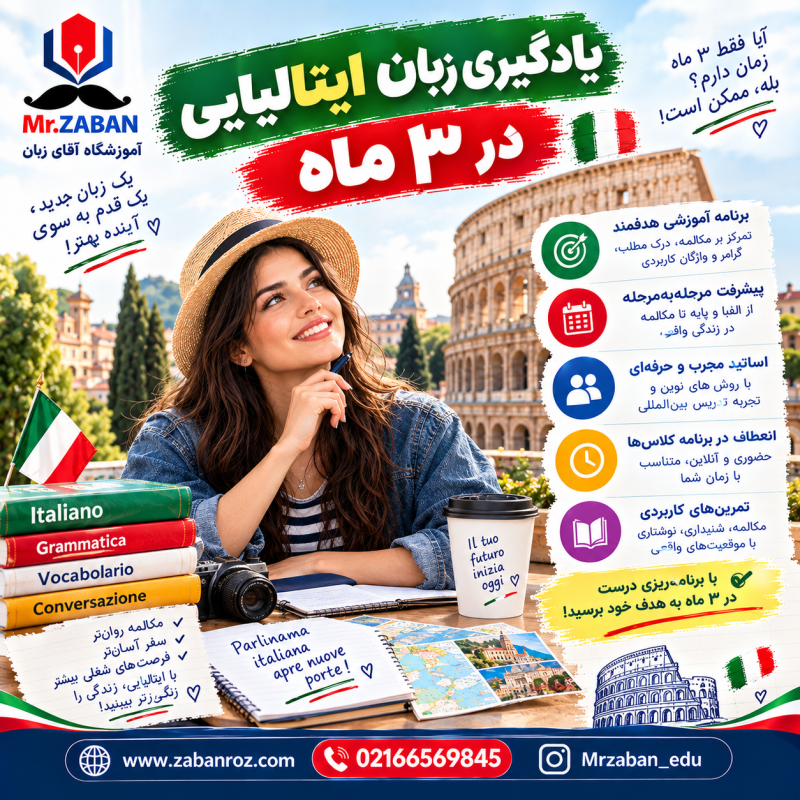 یادگیری فشرده زبان ایتالیایی